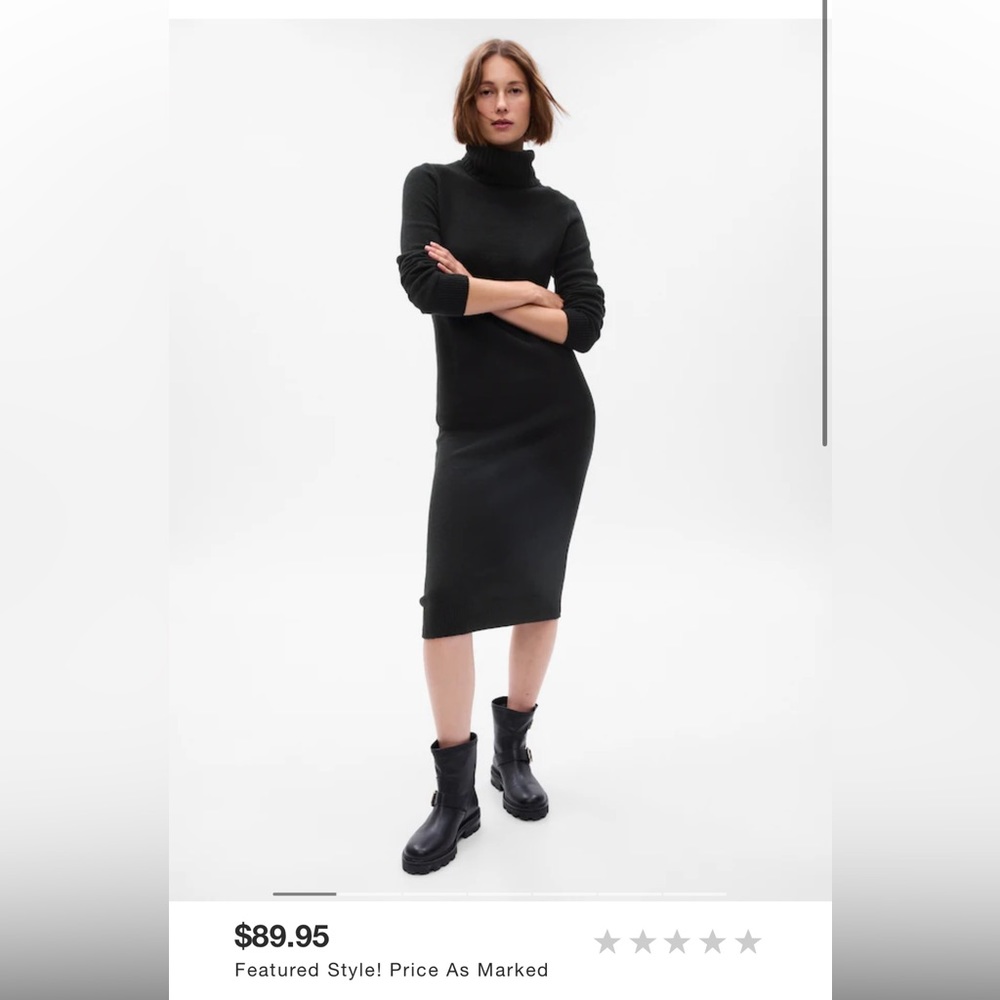 NEW GAP Maternity Turtleneck Rib MIDI Sweater Dress